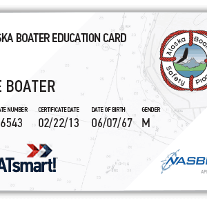BOATsmart! Alaska boater education card with NASBLA approved badge.
